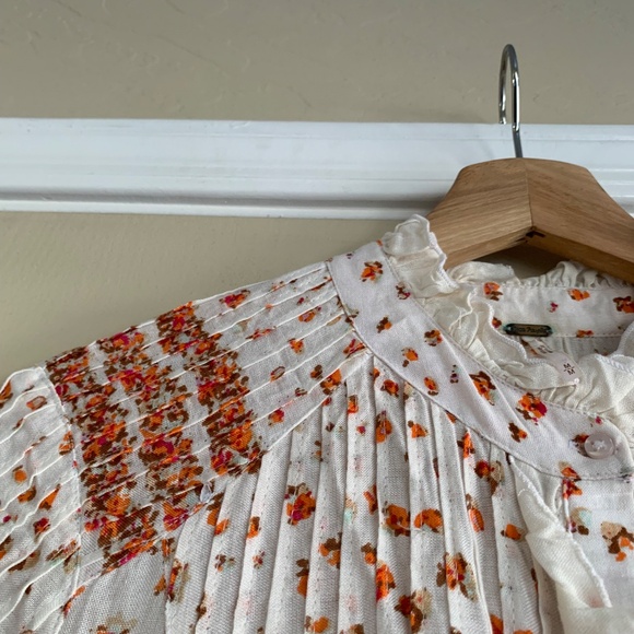 Free People Rare Feelings Floral Tiered Maxi Dresss Sz.M Boho Peasant Prarie - Picture 4 of 14